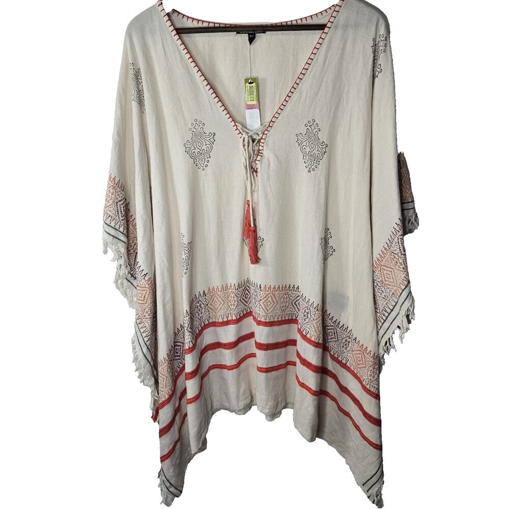 NWT Gianni Bini Indian Pattern Gauze Swim Coverup One Size